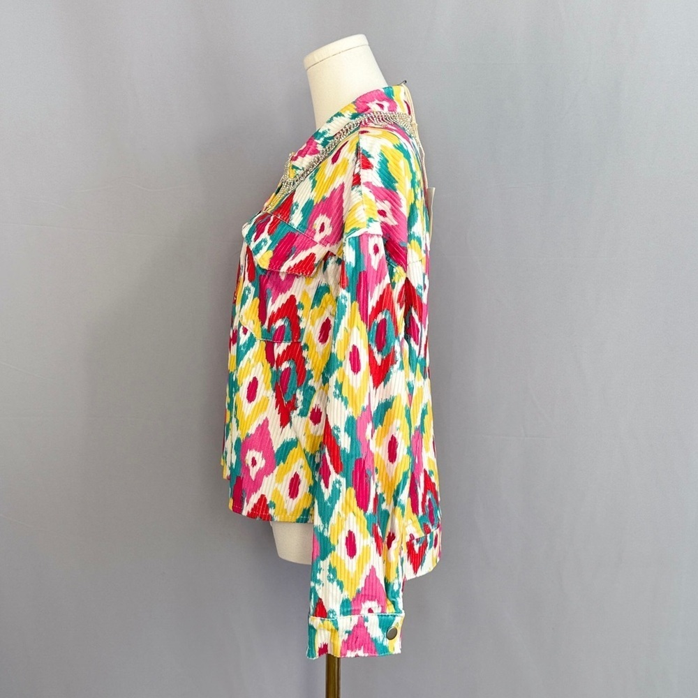 Savanna Jane Multicolor Ikat Print Top - Picture 4 of 7